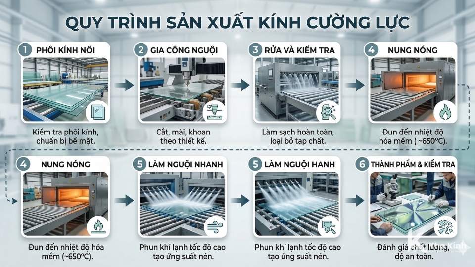 quy trinh san xuat kinh cuong luc chuan